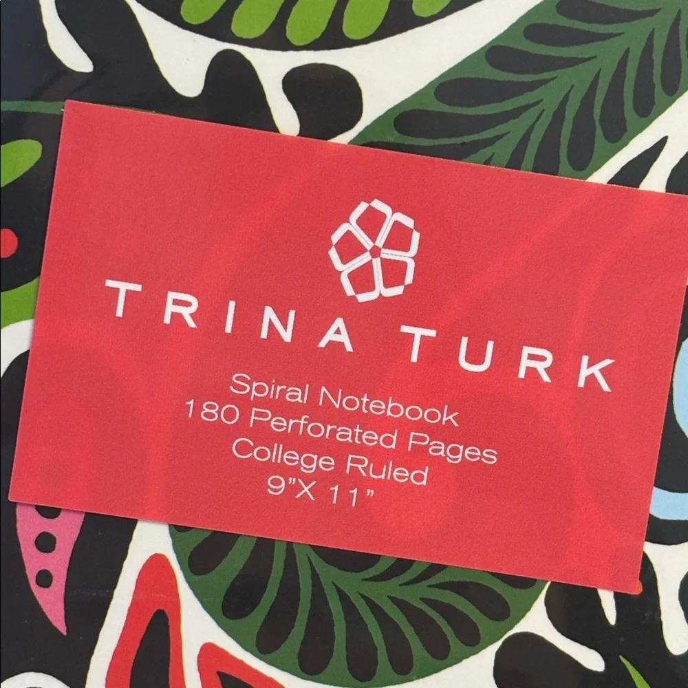 Trina Turk Hard Cover Spiral Bound Notebook and Notepad Bundle
